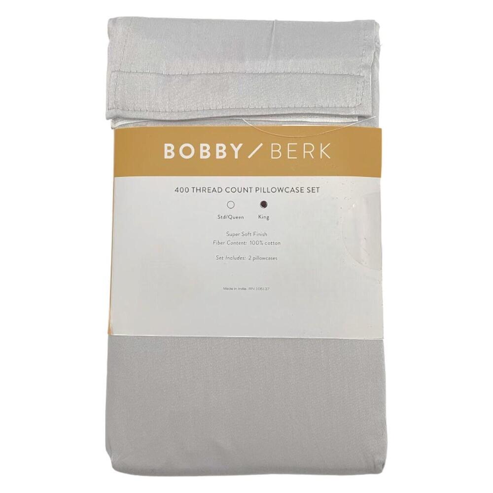 Bobby Berk 2-pack Set 400TC 100% Cotton Pillowcases Grey